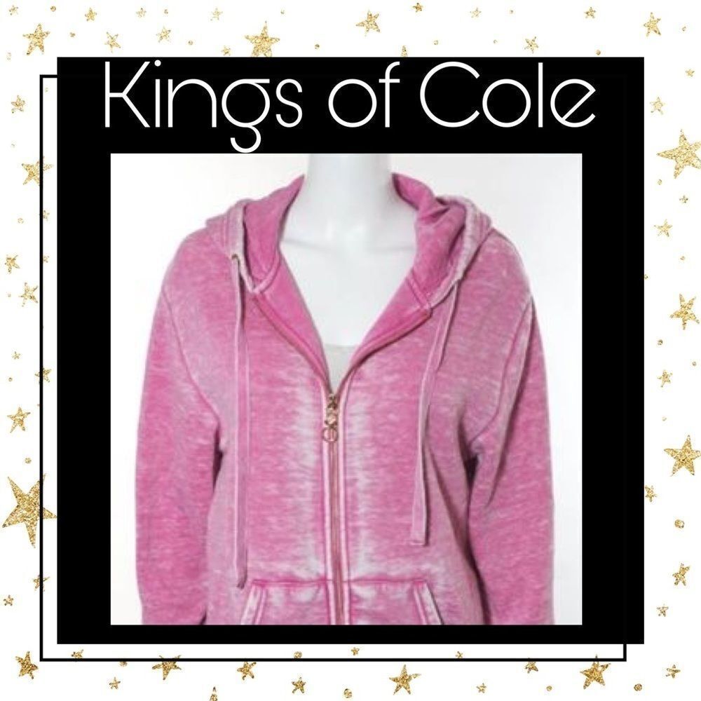 Kings Of Cole Pink Studded Hoodie Jacket Sz XS